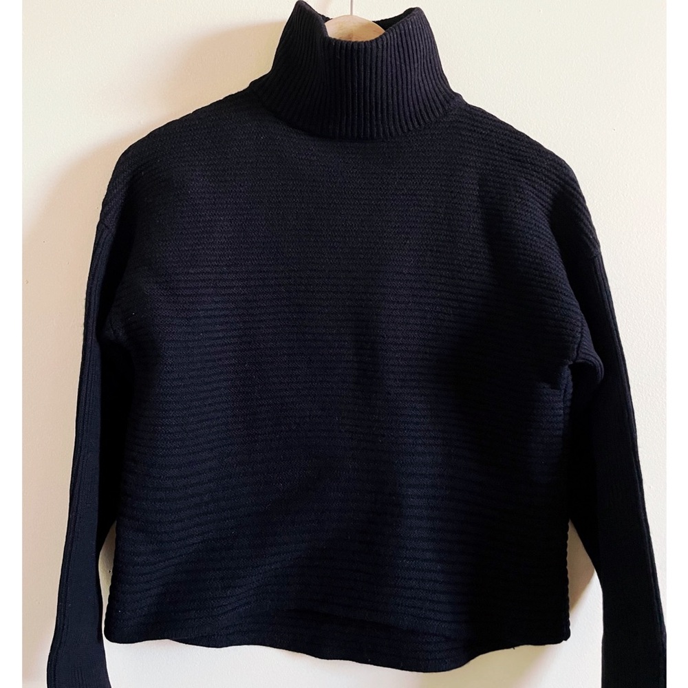 Helmut Lang Women's Black Wool Viscose Turtleneck Sweater Size XS